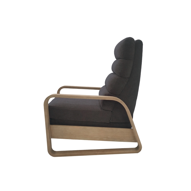 Olliix Chapel Hill Jordan Push Back Recliner Wood/Plywood in Grey