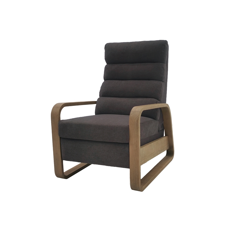 Olliix Chapel Hill Jordan Push Back Recliner Wood/Plywood in Grey