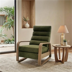 Olliix Chapel Hill Jordan Push Back Recliner Wood/Plywood in Green