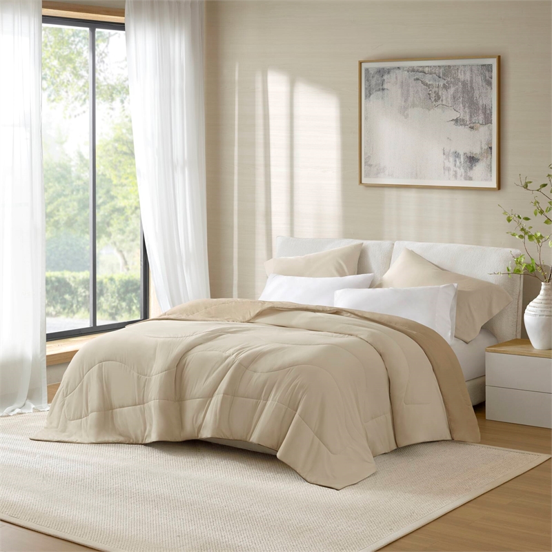 Olliix Harbor House Cooling King/Cal King Comforter Set Nylon/Spandex in Linen