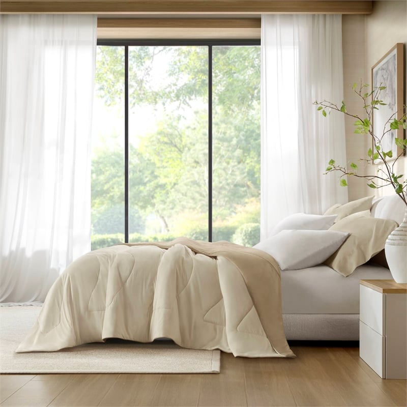 Olliix Harbor House Cooling King/Cal King Comforter Set Nylon/Spandex in Linen