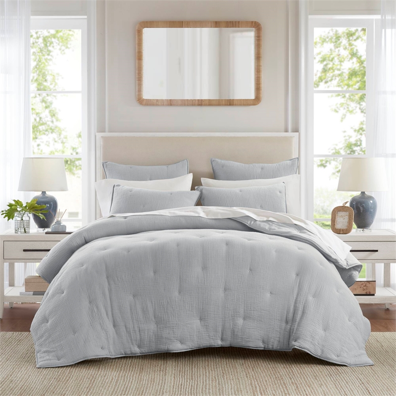 Olliix Harbor House Blue Breeze Full/Queen Quilt Set Cotton in Blue