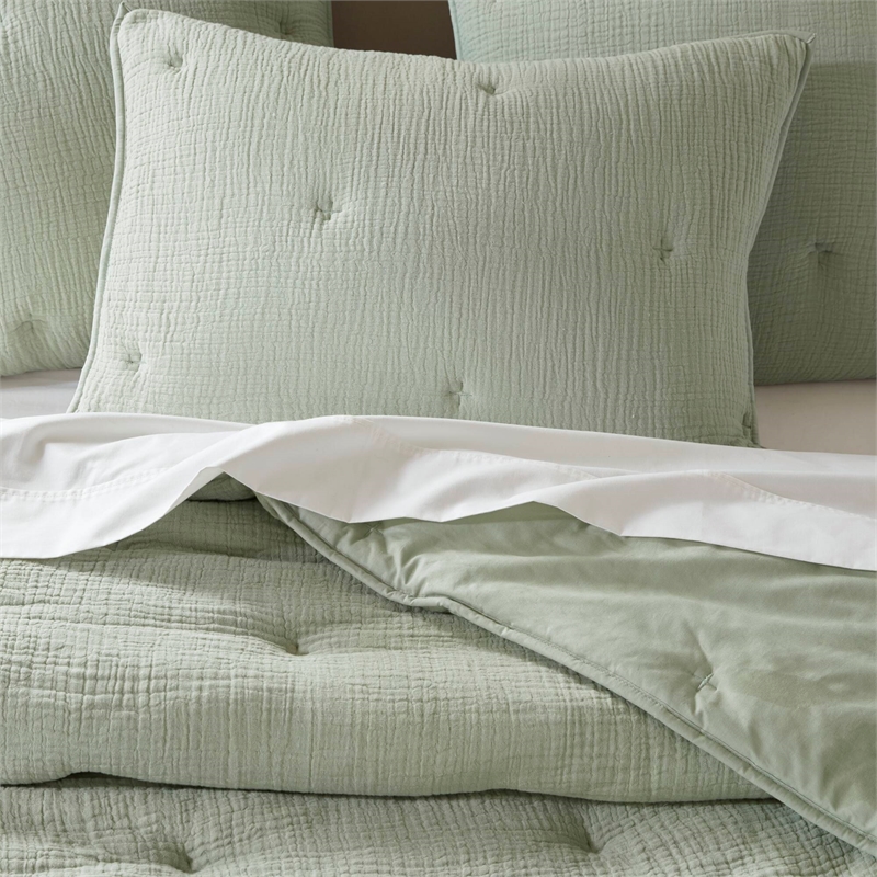 Olliix Harbor House Blue Breeze Full/Queen Quilt Set Cotton in Sage