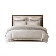 Olliix Harbor House Linen Blend Full/Queen Duvet Cover Set in White/Gray
