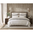 Olliix Harbor House Linen Blend Full/Queen Duvet Cover Set in White/Gray