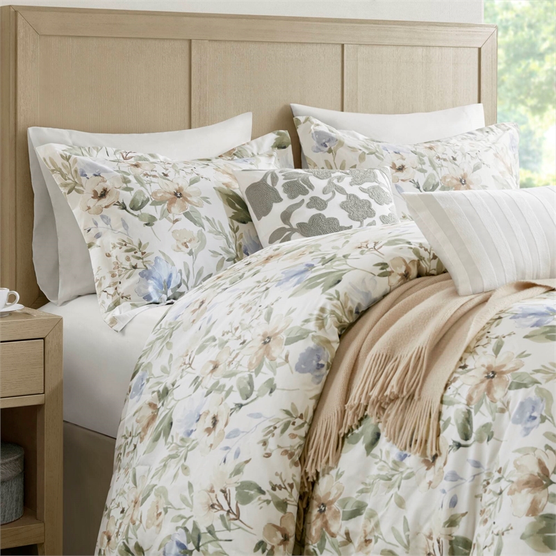 Olliix Harbor House Blue Herbal King/Cal King Duvet Set Cotton in Multi