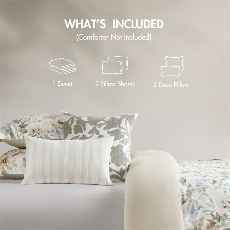 Olliix Harbor House Blue Herbal King/Cal King Duvet Set Cotton in Multi