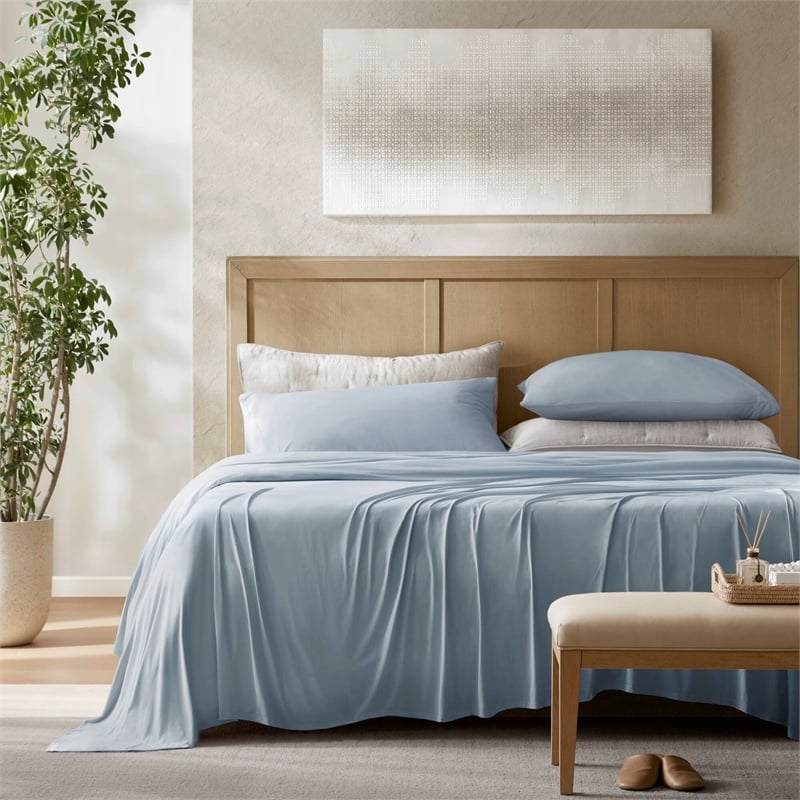 Olliix Harbor House Cooling Queen Sheet Set Nylon/Spandex in Blue