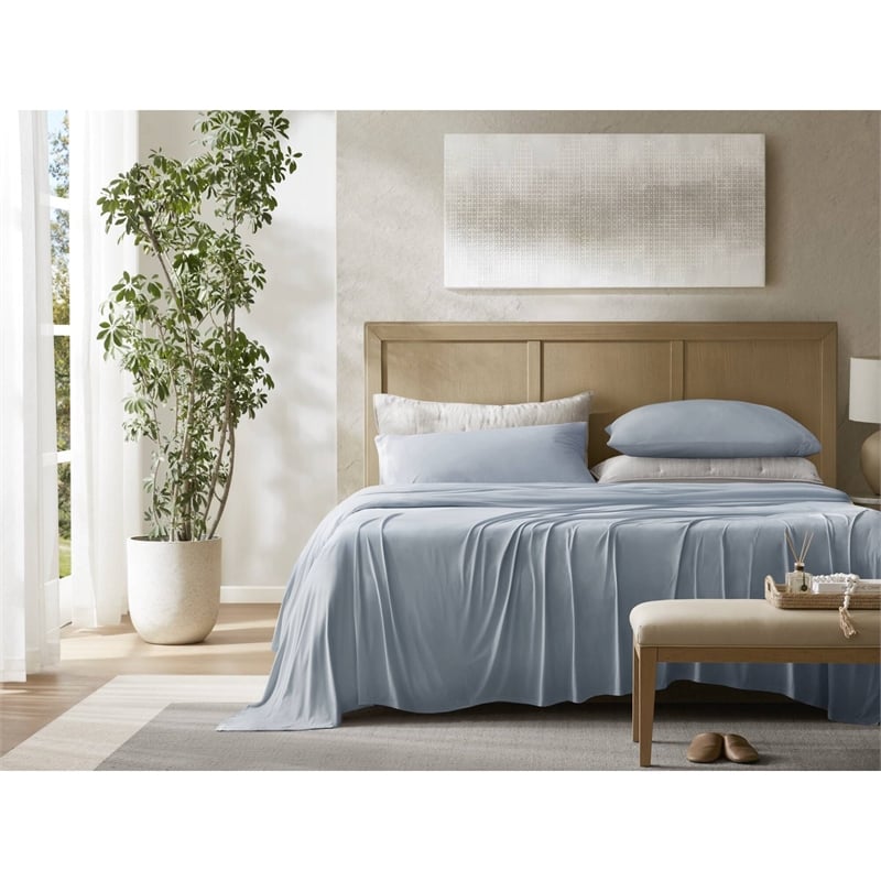 Olliix Harbor House Cooling Split King Sheet Set Nylon/Spandex in Blue