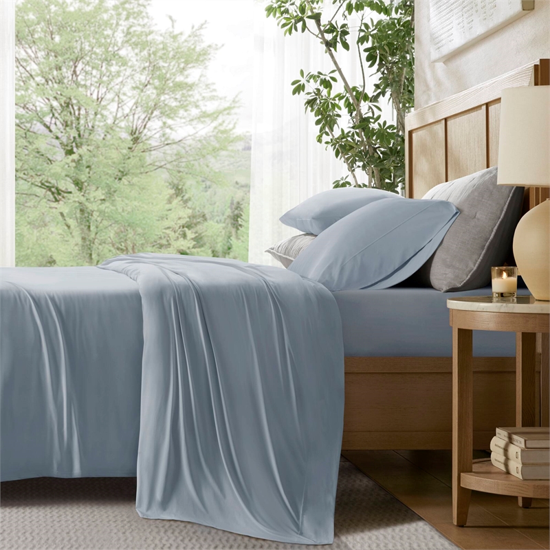 Olliix Harbor House Cooling Split King Sheet Set Nylon/Spandex in Blue