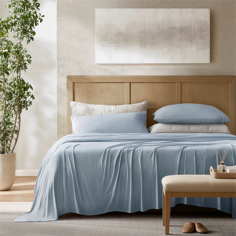 Olliix Harbor House Cooling Split King Sheet Set Nylon/Spandex in Blue