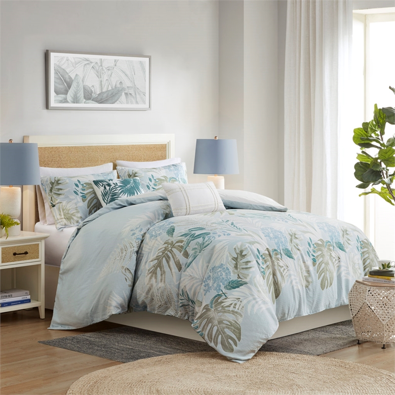 Olliix Harbor House Blue Kiawah Island King/Cal King Duvet Cover Set in Blue