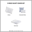 Olliix Harbor House Blue Morgan King/Cal King Duvet Set Cotton in White/Blue