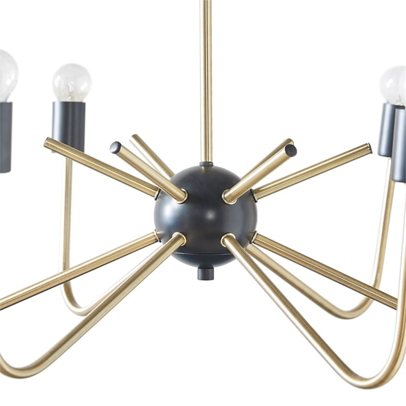 Olliix Hampton Hill Alexis 6-Light Chandelier Iron in Antique Brass/Black
