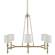 Olliix Hampton Hill Elegenza 6-Light Chandelier Iron/Polyester in Antique Gold