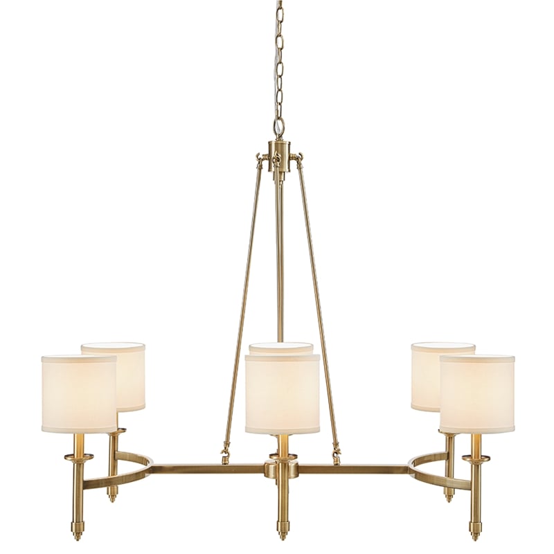 Olliix Hampton Hill Elegenza 6-Light Chandelier Iron/Polyester in Antique Gold