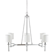Olliix Hampton Hill Elegenza 6-Light Chandelier Iron/Polyester in Chrome