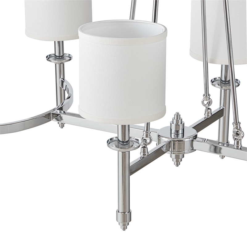 Olliix Hampton Hill Elegenza 6-Light Chandelier Iron/Polyester in Chrome