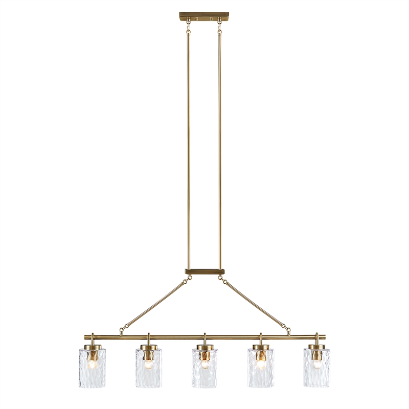 Olliix INK+IVY Curiana 5-Light Chandelier Iron/Glass in Antique Brass