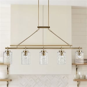 Olliix INK+IVY Curiana 5-Light Chandelier Iron/Glass in Antique Brass