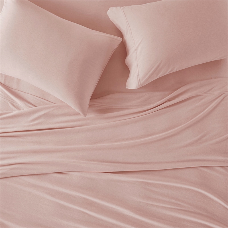 Olliix Intelligent Design Blend Jersey Knit Queen Sheet Set in Blush