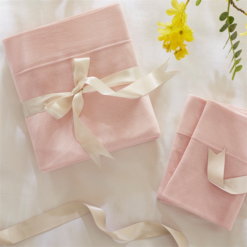 Olliix Intelligent Design Blend Jersey Knit Queen Sheet Set in Blush