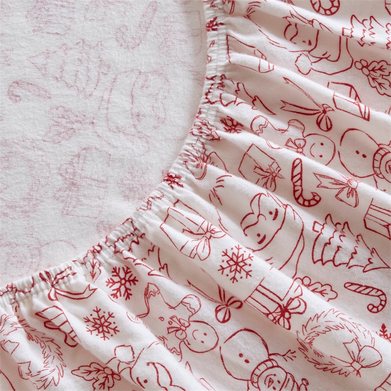 Olliix Intelligent Design Cozy Soft Queen Sheet Set Cotton in Holiday Doodles