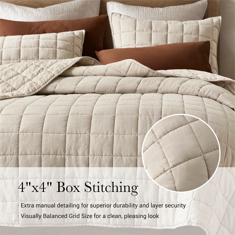 Olliix Harbor House French Flax King/Cal King Quilt Set Linen in Linen