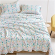 Olliix Intelligent Design Cozy Soft Queen Sheet Set in White Holiday Trees