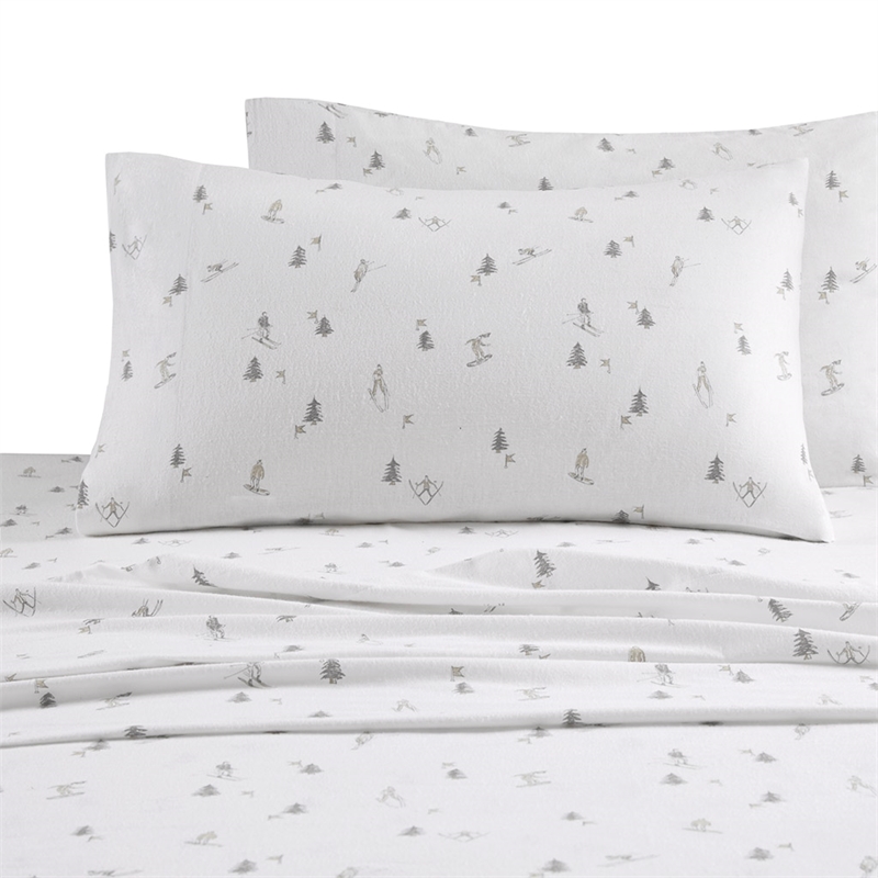 Olliix True North by Sleep Philosophy Cozy Flannel Cal King Sheet Set in Gray