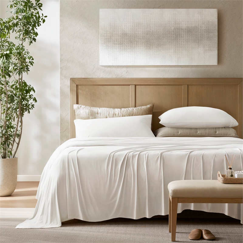 Olliix Harbor House Cooling Cal King Sheet Set Nylon/Spandex in White