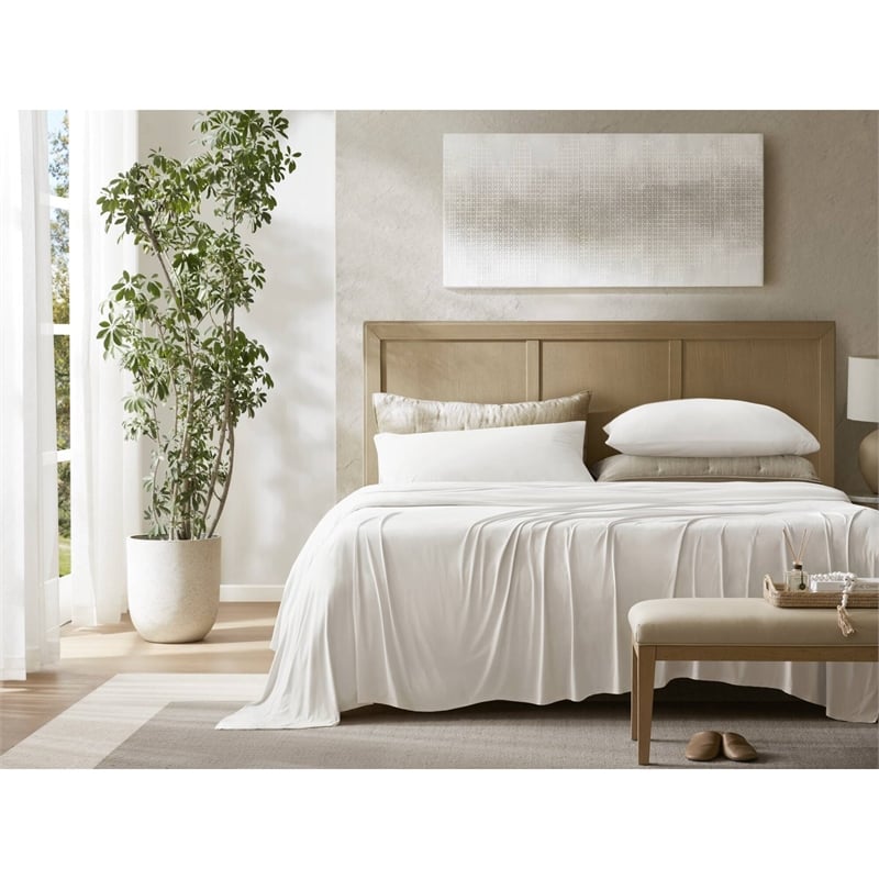Olliix Harbor House Cooling Split King Sheet Set Nylon/Spandex in White