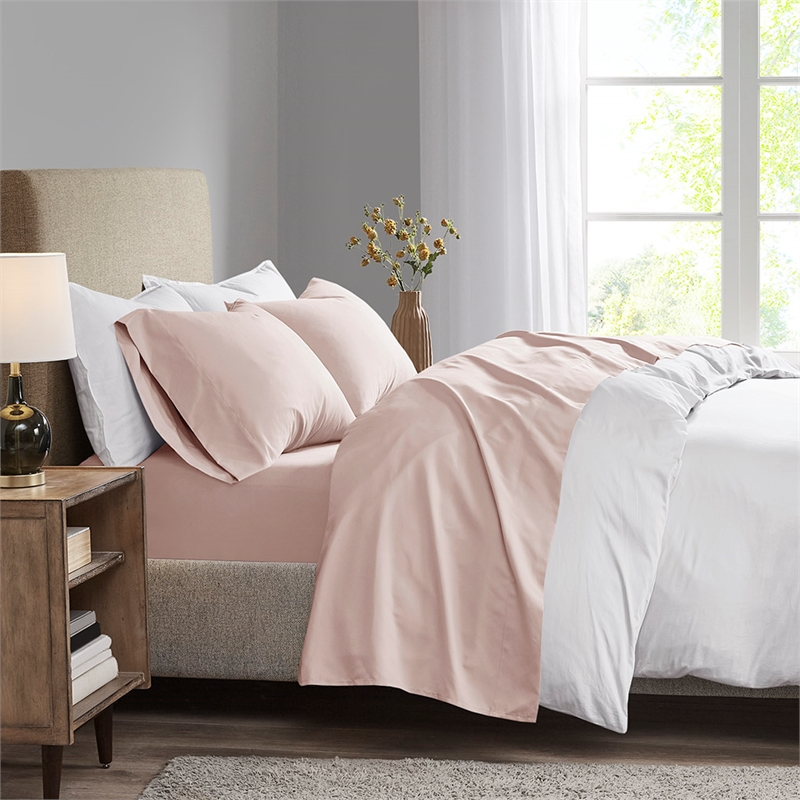 Olliix Madison Park 3M Microcell Cal King Sheet Set Polyester in Blush