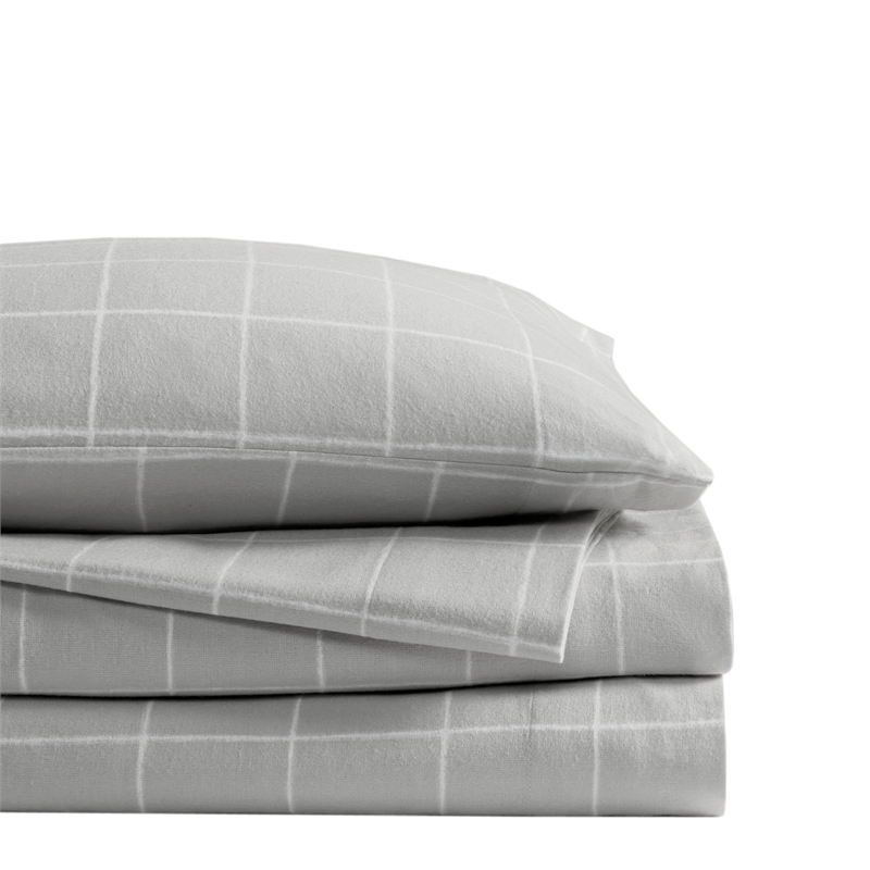 Olliix True North by Sleep Philosophy Cozy Flannel Cal King Sheet Set in Grey
