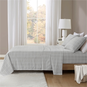 Olliix True North by Sleep Philosophy Cozy Flannel Cal King Sheet Set in Grey
