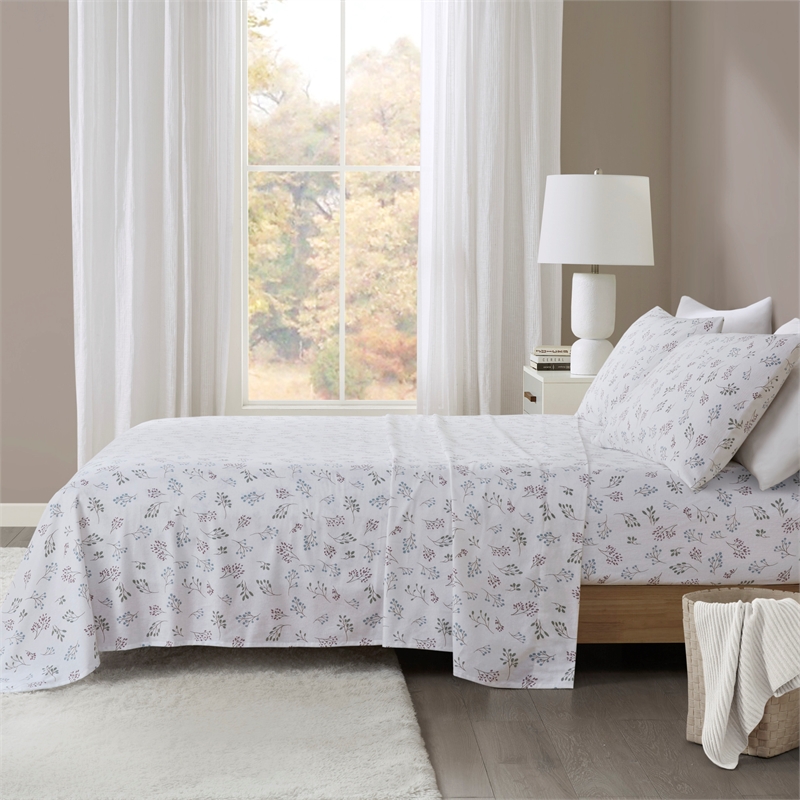 Olliix True North by Sleep Philosophy Cozy Flannel Cal King Sheet Set in White