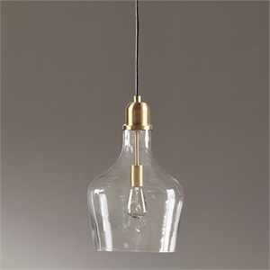 Olliix INK+IVY Auburn Dia.13&quot Pendant Light Glass/Iron in Gold/Clear