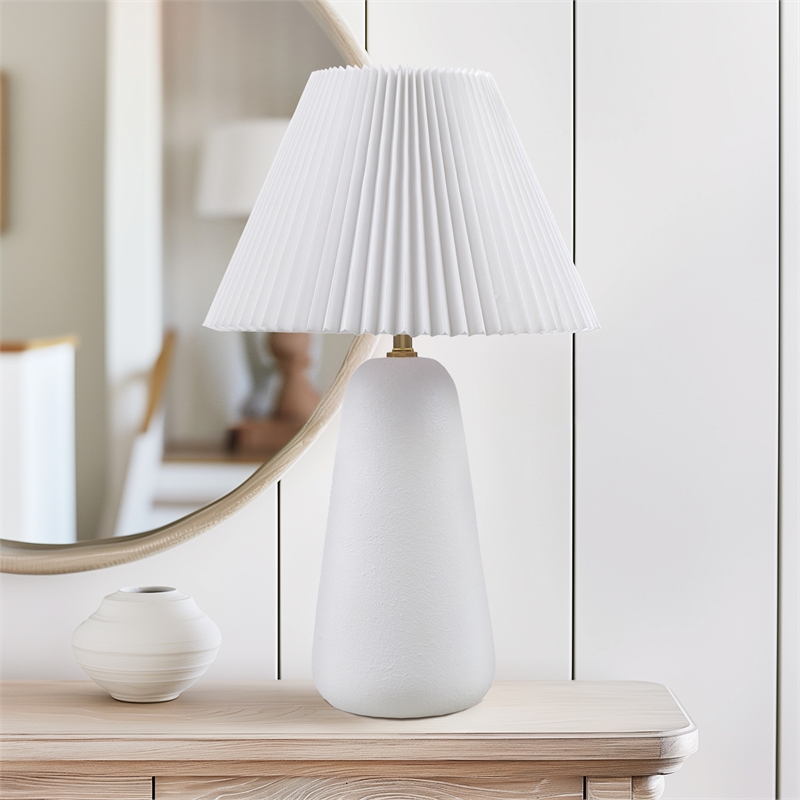 Olliix INK+IVY Veluna Table Lamp Ceramic/Polyester/Iron in White