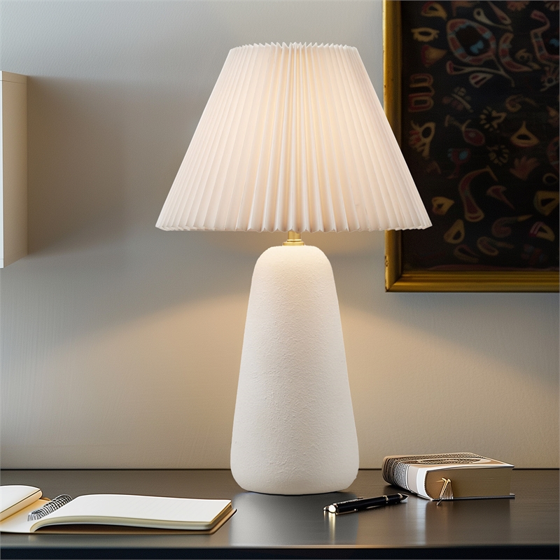 Olliix INK+IVY Veluna Table Lamp Ceramic/Polyester/Iron in White