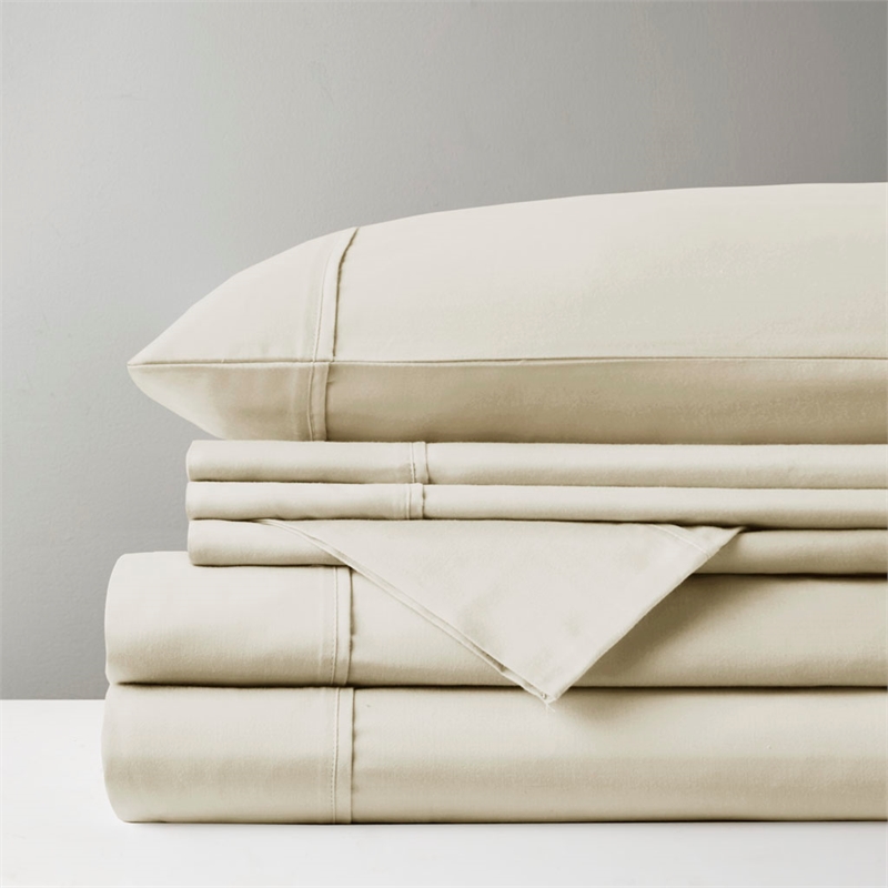 Olliix Madison Park 800 Thread Count Split King Sheet Set Cotton in Ivory