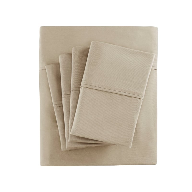 Olliix Madison Park 800 Thread Count Split King Sheet Set Cotton in Khaki