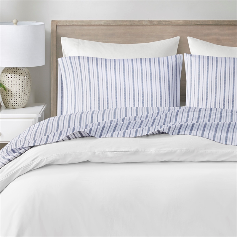 Olliix Madison Park Essentials 200 Thread Count Printed Queen Sheet Set in Blue