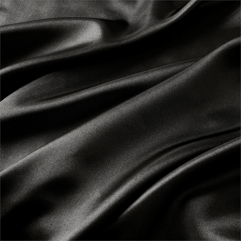 Olliix Madison Park Essentials Satin Queen Sheet Set Polyester in Black