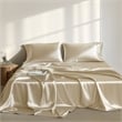 Olliix Madison Park Essentials Satin Queen Sheet Set Polyester in Champagne