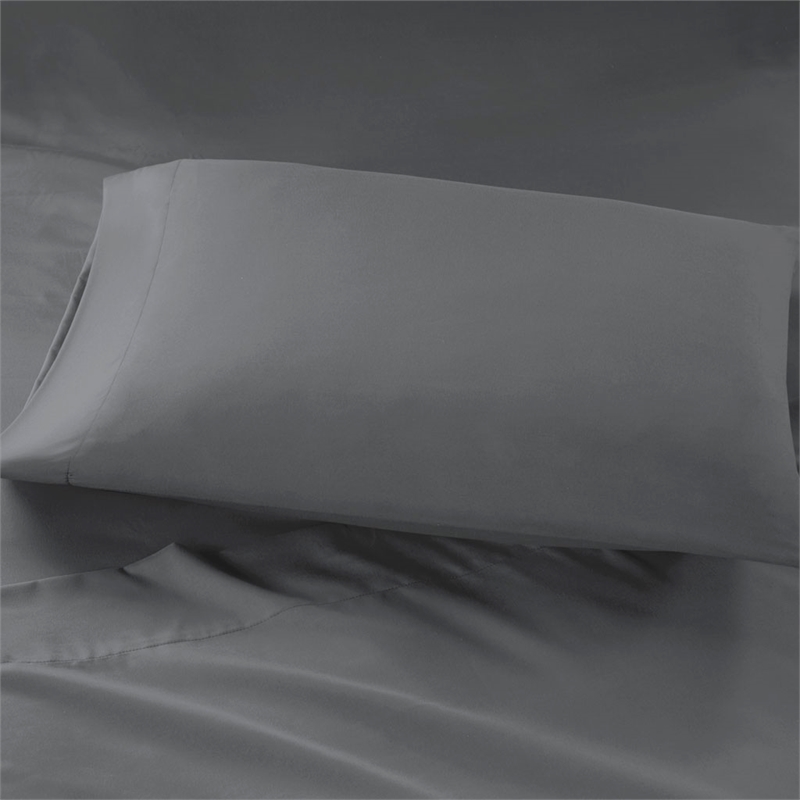 Olliix Intelligent Design Microfiber Twin XL Sheet Set Polyester in Charcoal
