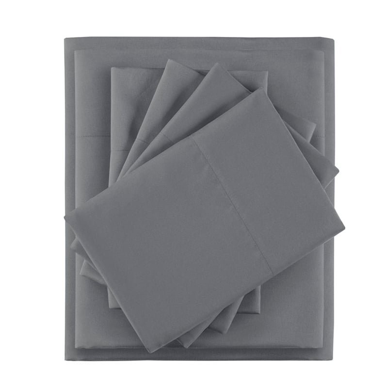 Olliix Intelligent Design Microfiber Twin XL Sheet Set Polyester in Charcoal