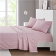 Olliix Intelligent Design Printed Microfiber Queen Sheet Set in Blush Waves