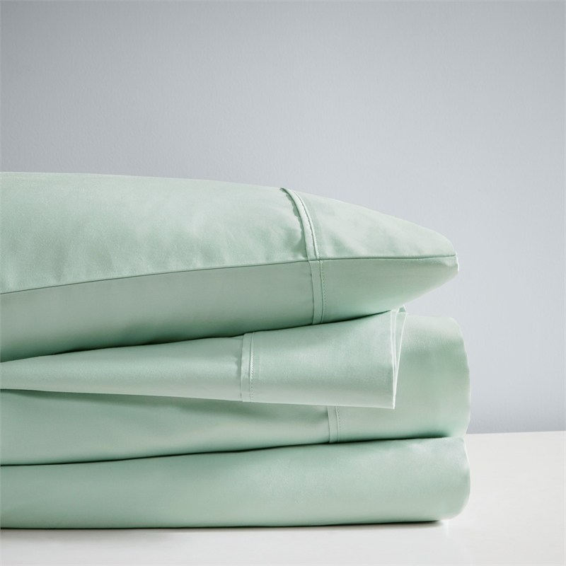 Olliix Madison Park 1000 Thread Count Cal King Sheet Set Cotton in Seafoam