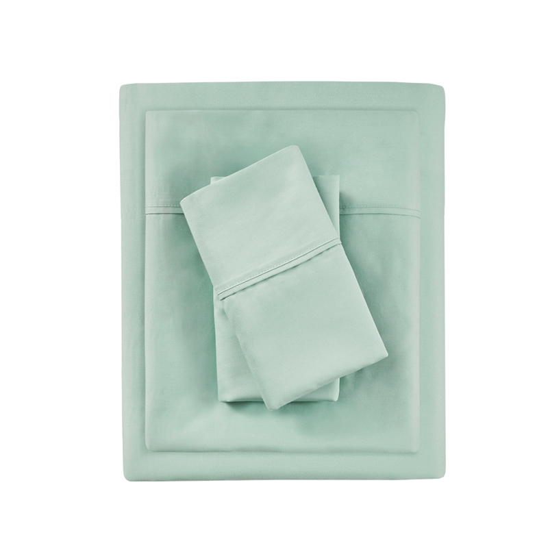 Olliix Madison Park 1000 Thread Count Queen Sheet Set Cotton in Seafoam