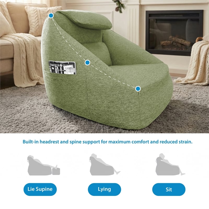 Olliix Main Street Ergonomic Cloud Couch Polyester in Olive Green